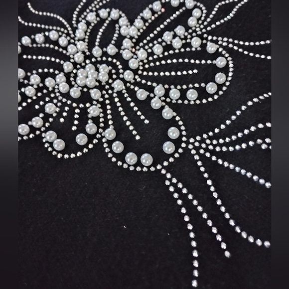 NWT Luna Black Faux Wool Skirt With Beaded Embellishments Size 2X - Picture 7 of 10